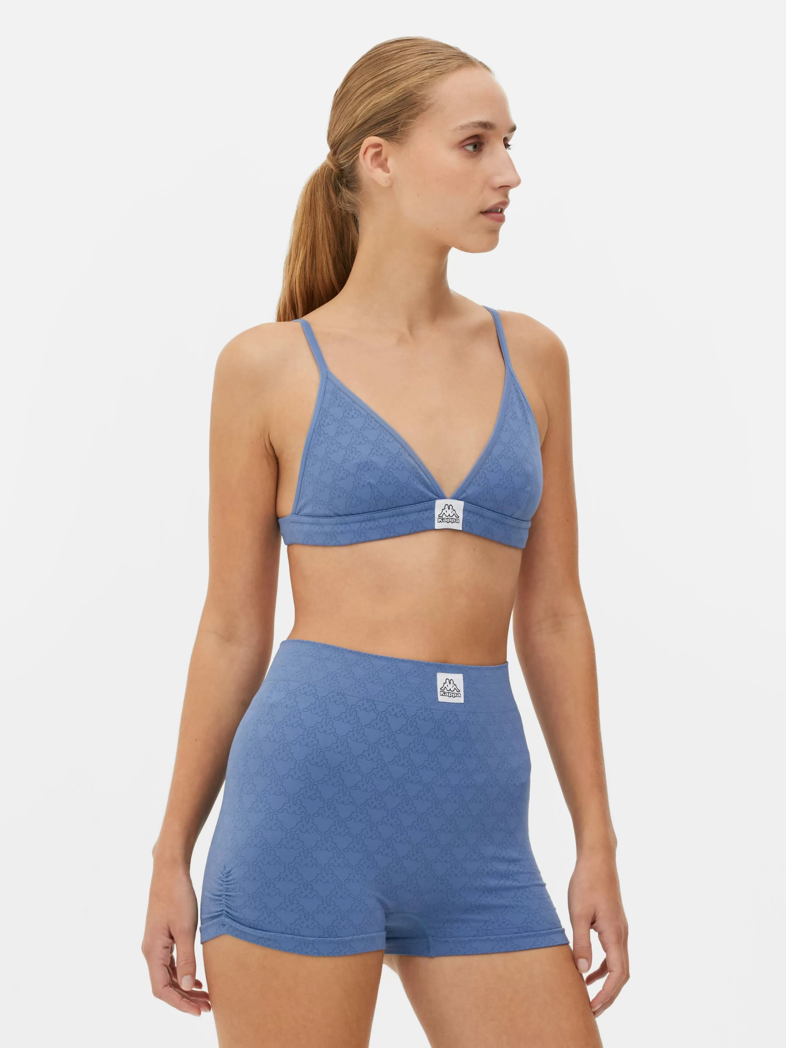 Flash Sale Primark Ensemble Sans Coutures Brassière Triangle Et Short Kappa X Bleu