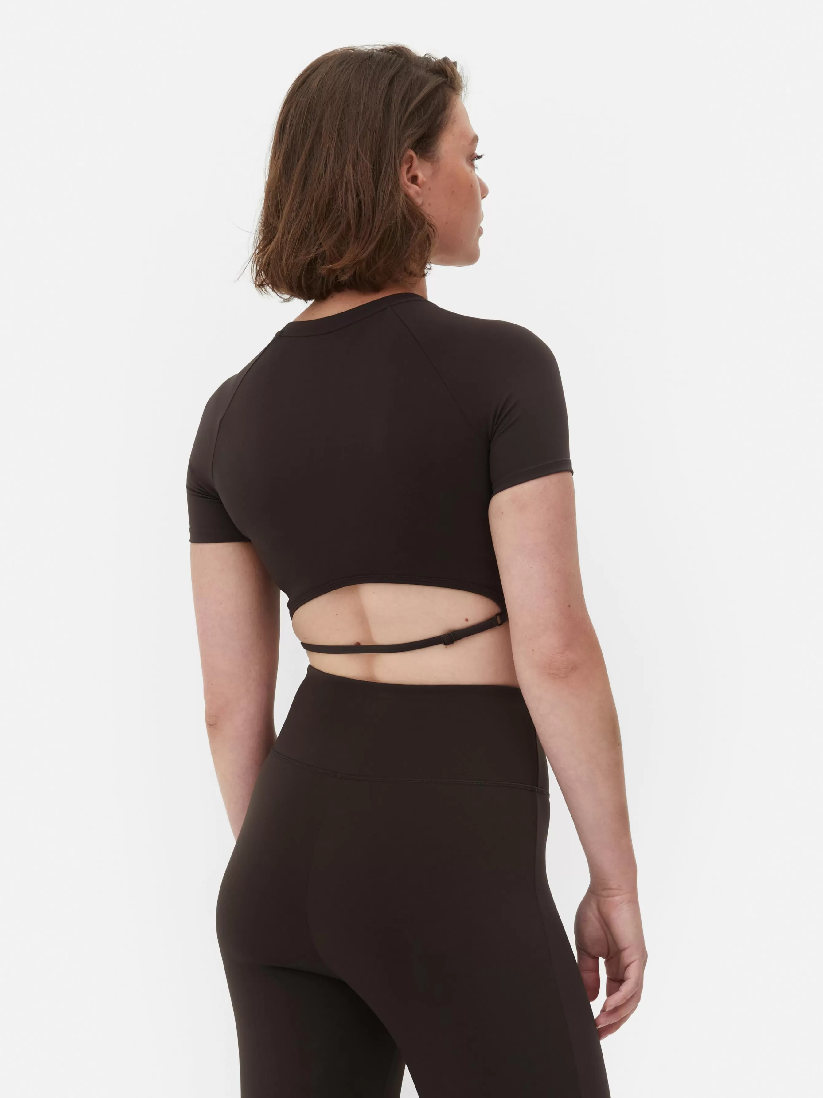 Fashion Primark Haut Court De Sport En Tissu Ultra-doux Rita Ora Chocolat