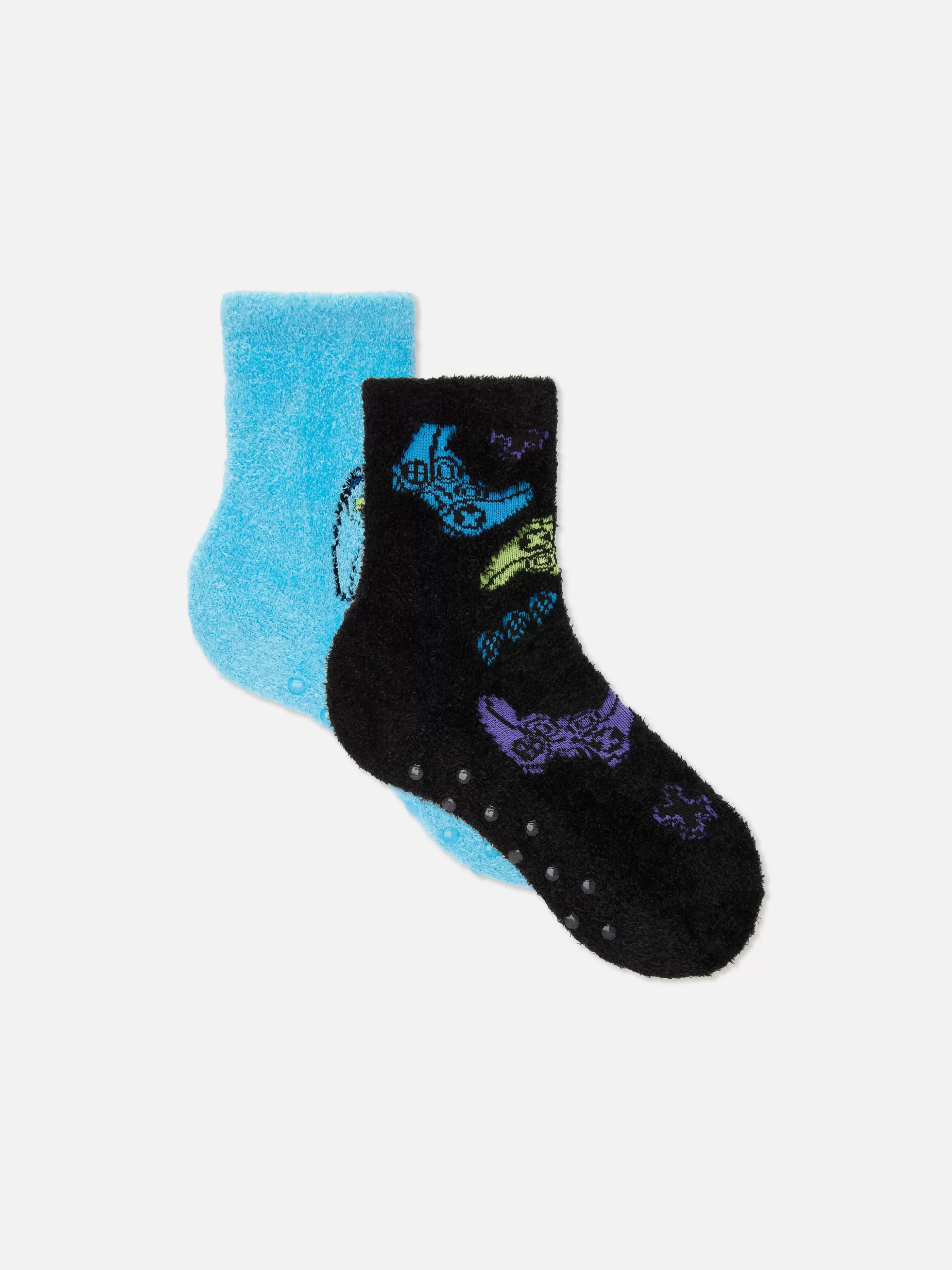New Primark Lot De 2 Paires De Chaussettes Douces Manette De Jeu Bleu