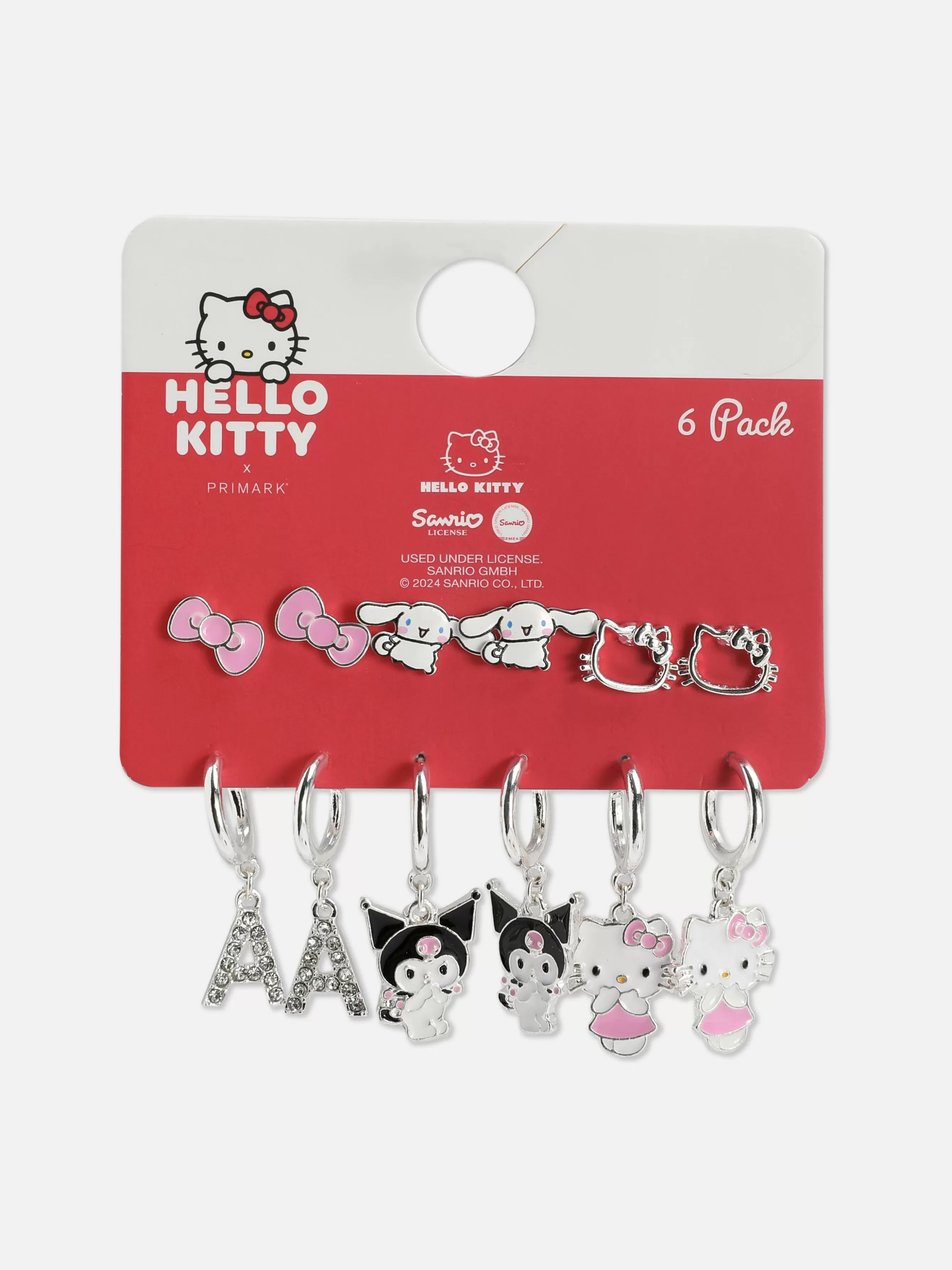 Shop Primark Lot De 6 Paires De Boucles D'oreilles Hello Kitty Rose