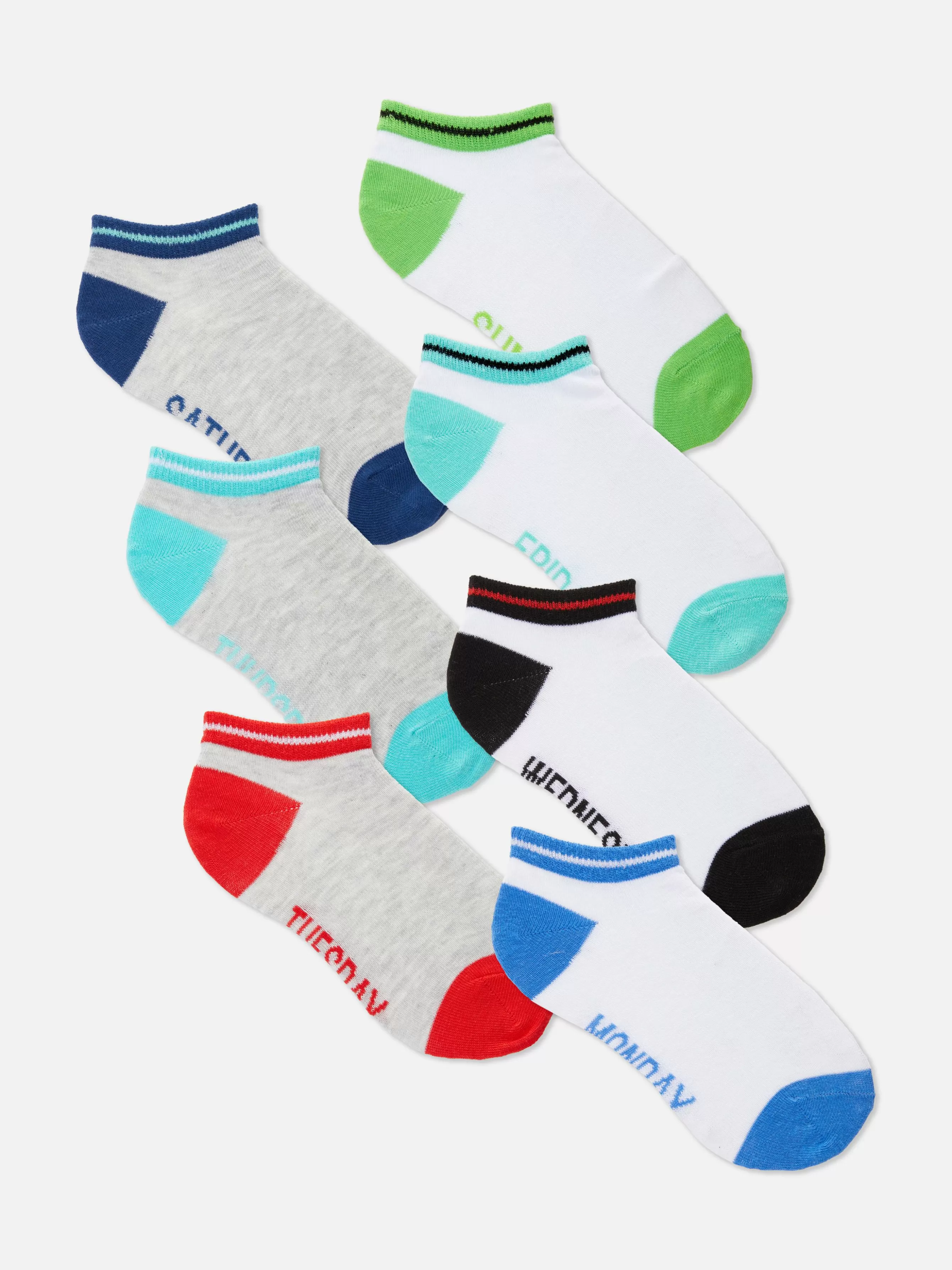 Shop Primark Lot De 7 Paires De Chaussettes Jours De La Semaine Blanc