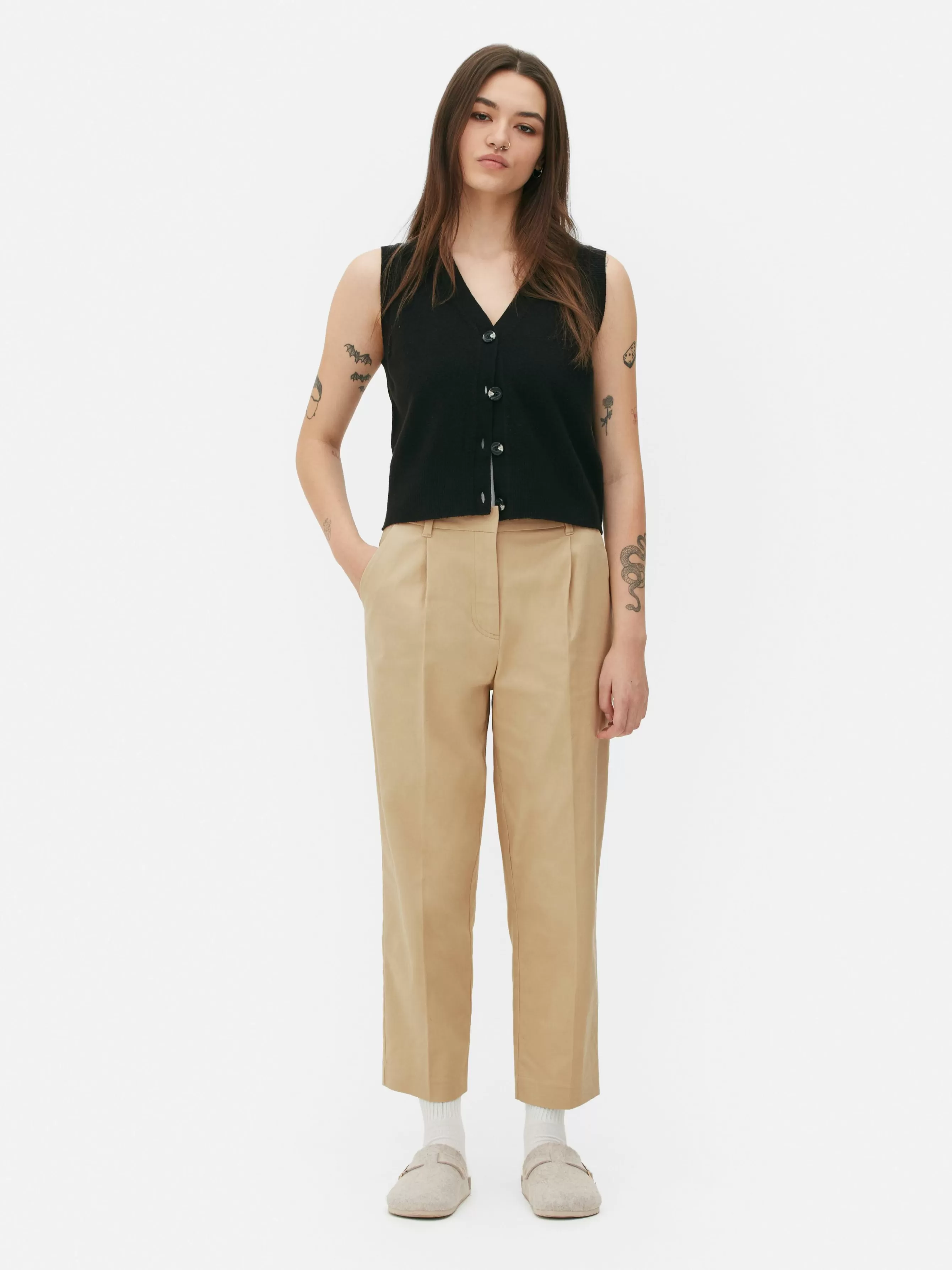Sale Primark Pantalon Chino Fuselé Grège