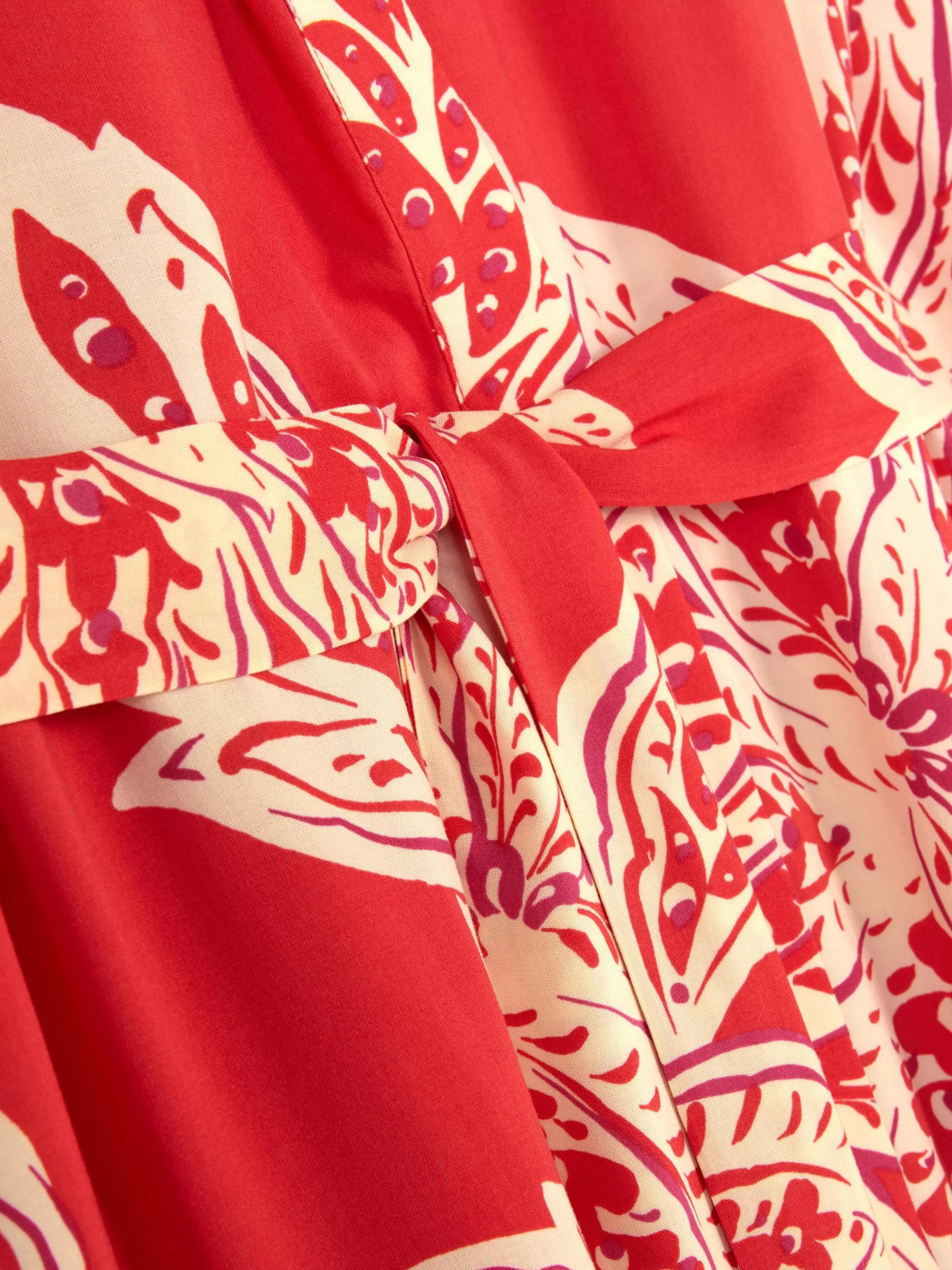 Flash Sale Primark Peignoir Mi-long à Fleurs Abstraites Rouge