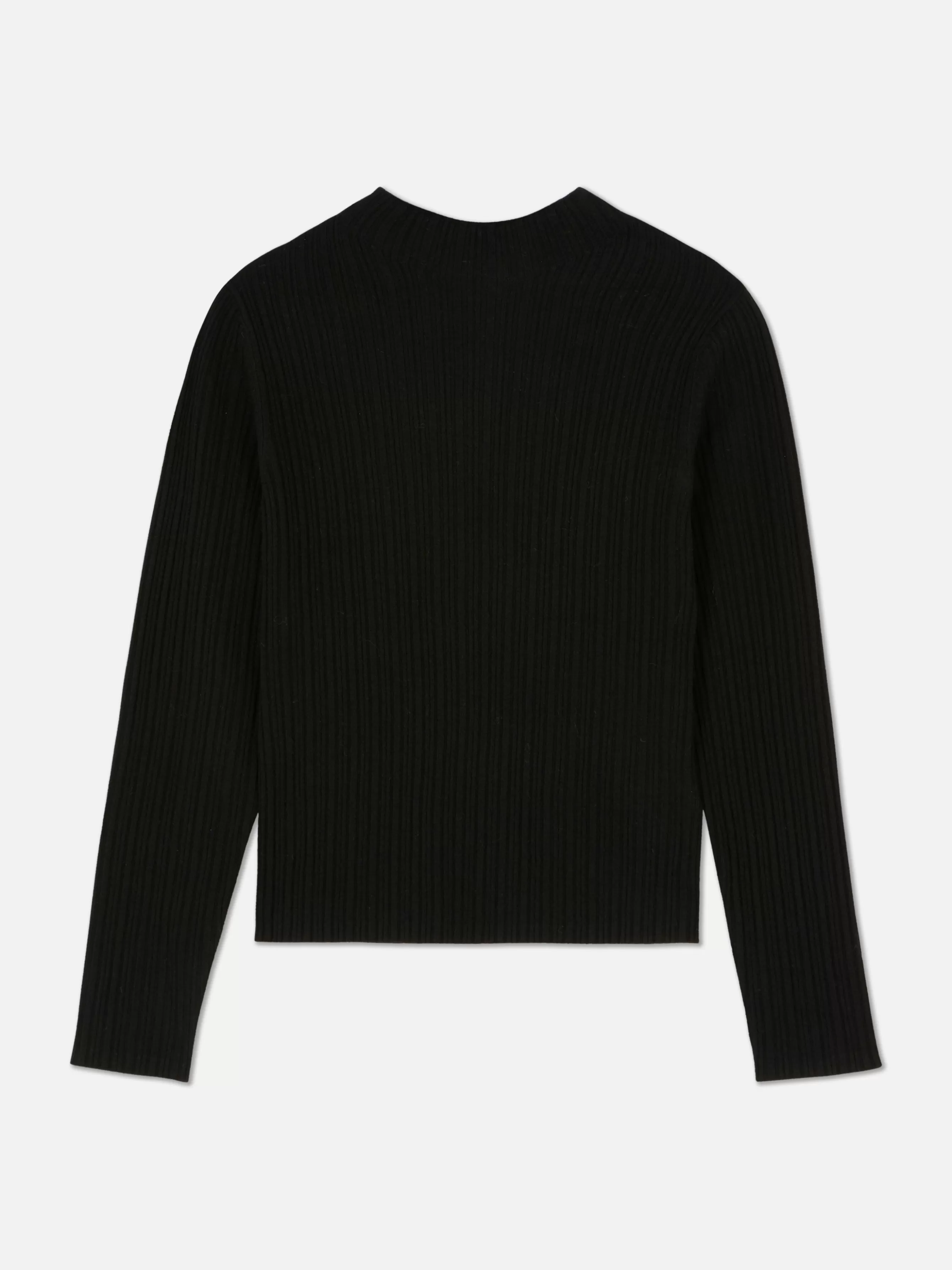 Clearance Primark Pull à Col Ras Du Cou Côtelé Noir