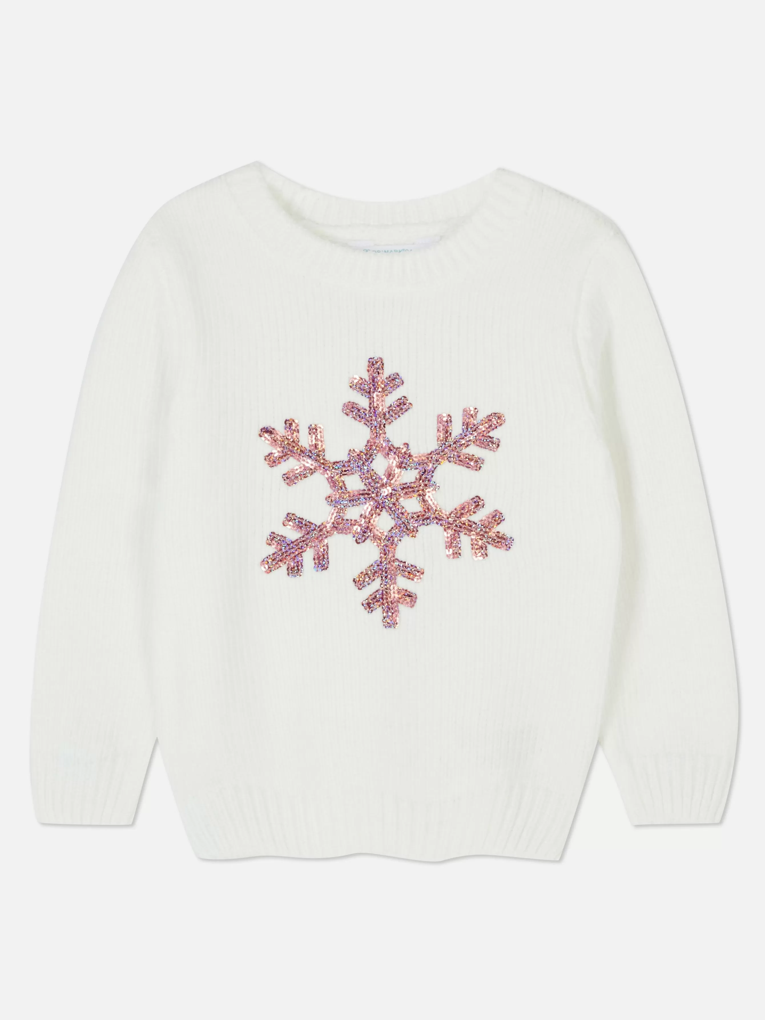 Fashion Primark Pull En Chenille à Sequins Et Flocons De Neige Ivoire