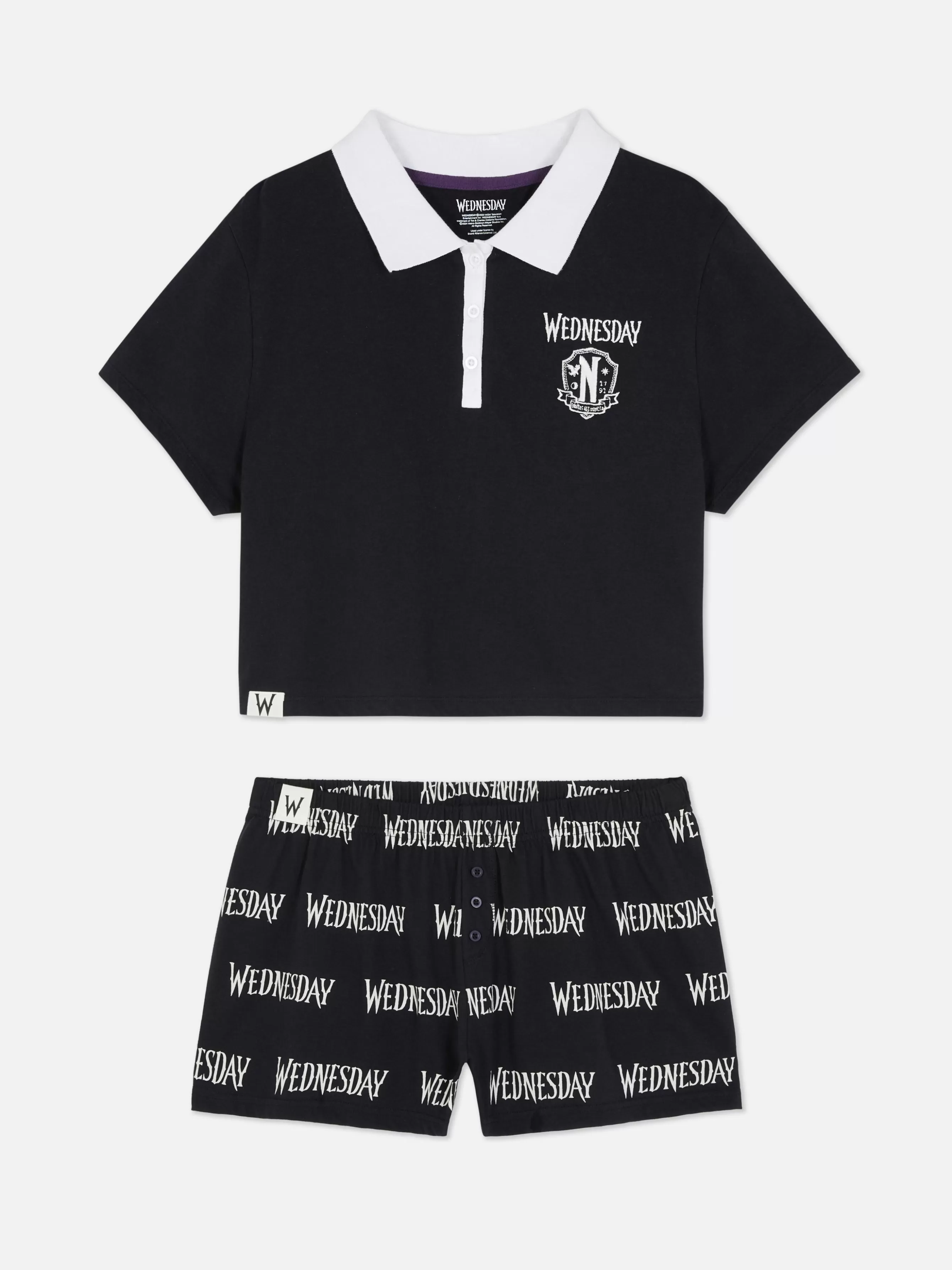 pyjama_short_mercredi_addams_5.webp Online Primark Pyjama Short Mercredi Addams Noir