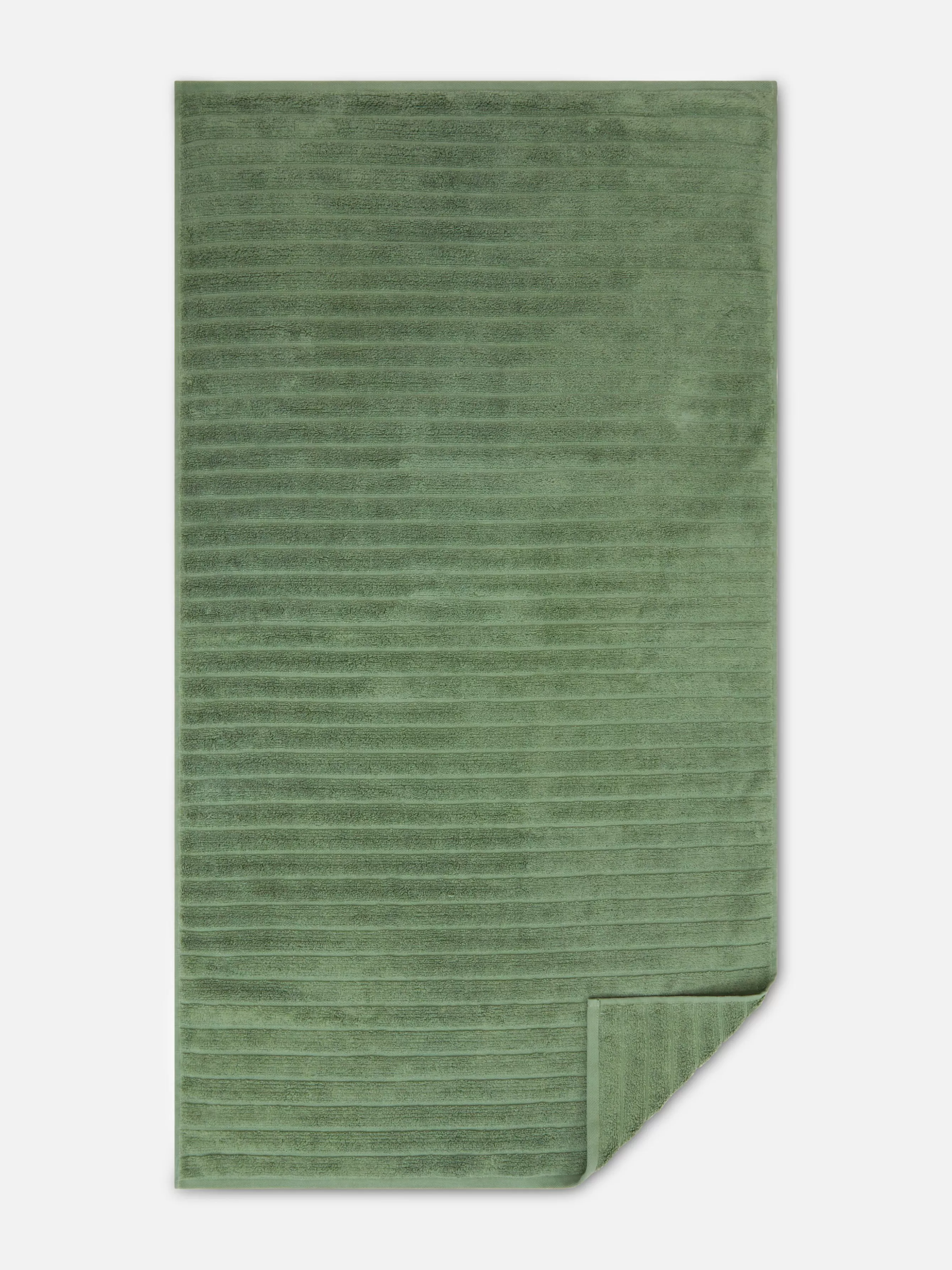 Best Sale Primark Serviette De Bain Côtelée Texturée Vert