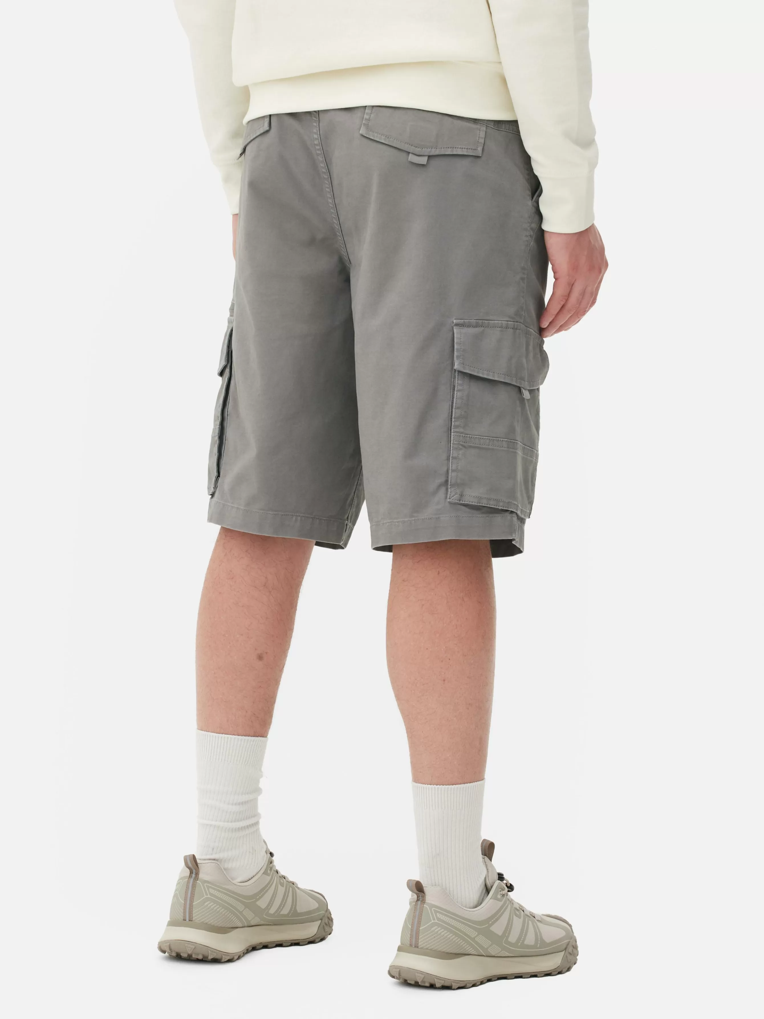 Cheap Primark Short Cargo Avec Cordon De Serrage Gris