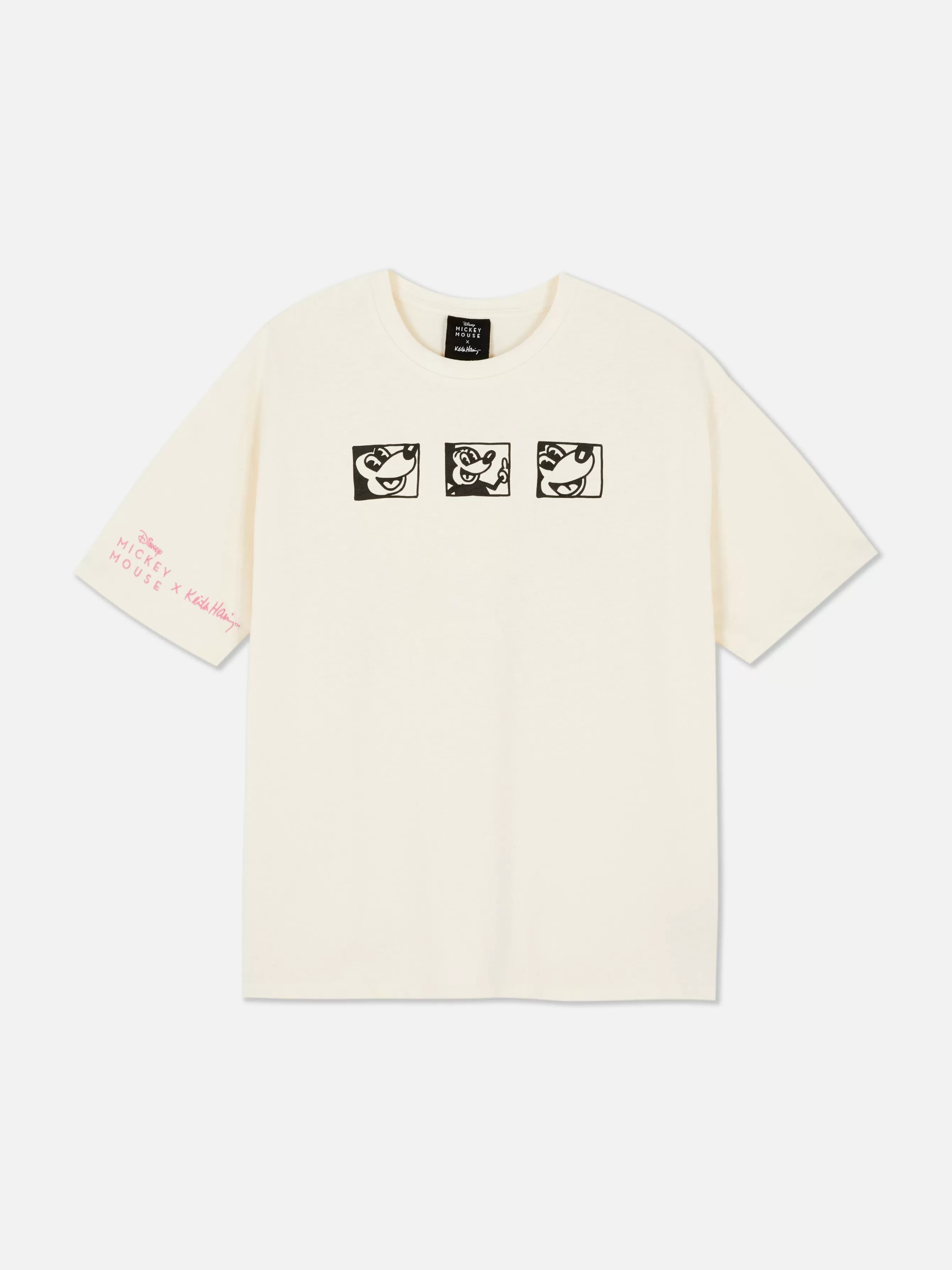 Discount Primark T-shirt Oversize Disney Mickey Mouse X Keith Haring Blanc