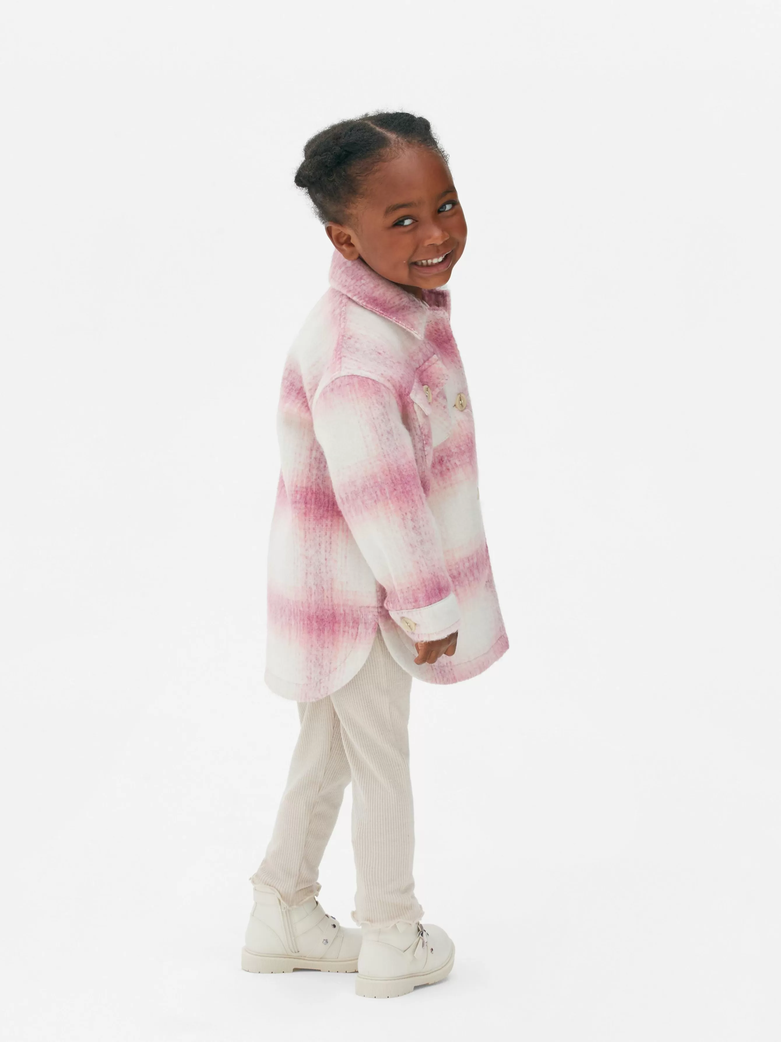 Fashion Primark Veste-chemise Boutonnée à Carreaux Rose